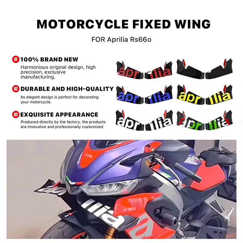 

For Aprilia RS660 RS 660 Universal Year Motorcycle front aerodynamic fixed wing spoiler side winglet windshield wing ailerons