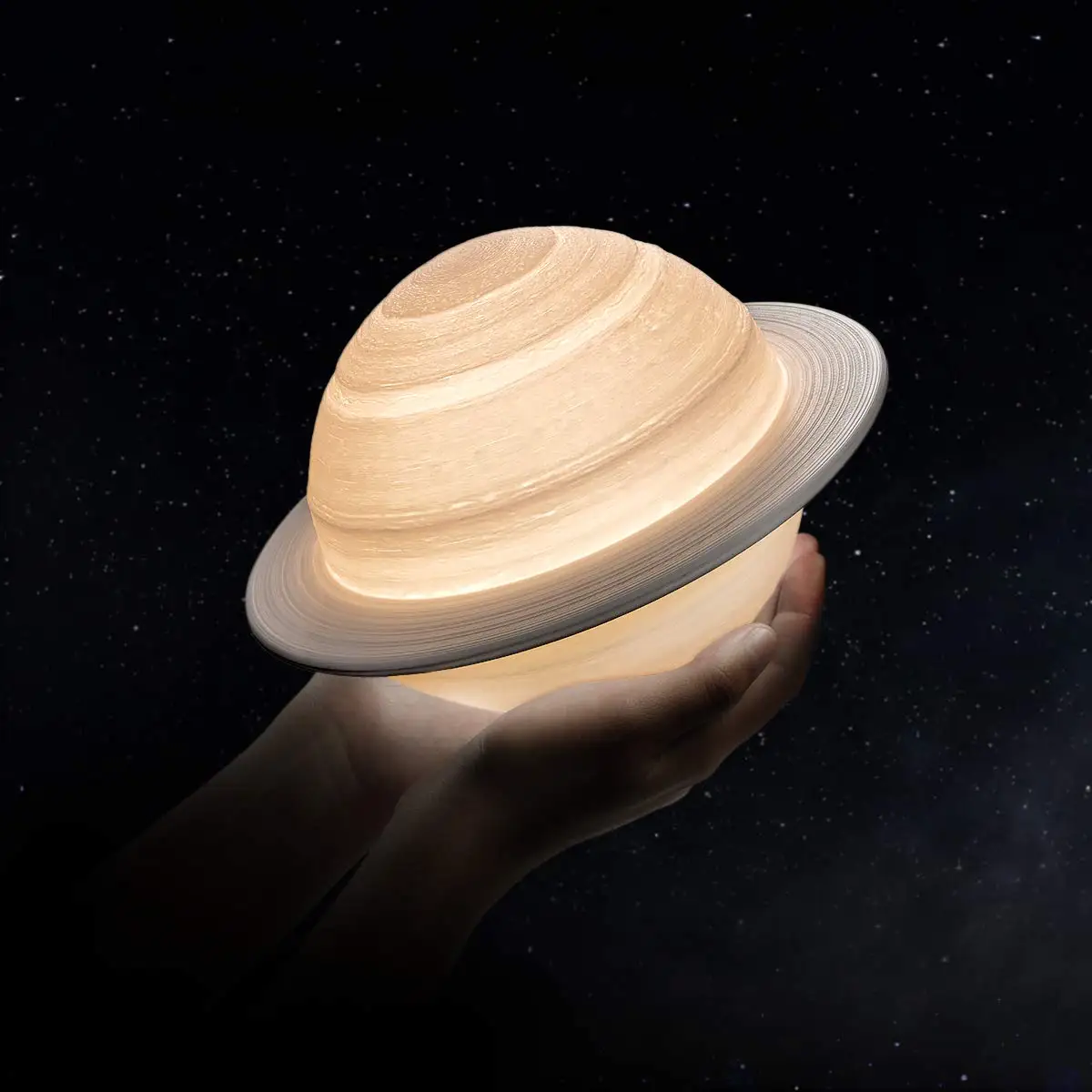 C2-Lampe d\'impression 3D Saturne pour la décoration de la maison, veilleuse LED pour chambre à coucher, télécommande, cadeau pour enfants, 13 cm,