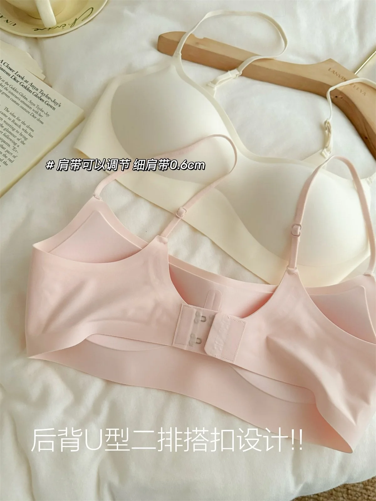 Nahtloser, unsichtbarer, dünner Träger-BH mit tiefem Ausschnitt für Damen – Sommerliche, dünne, formgebende, Anti-Sagging-Unterwäsche – Detail 9