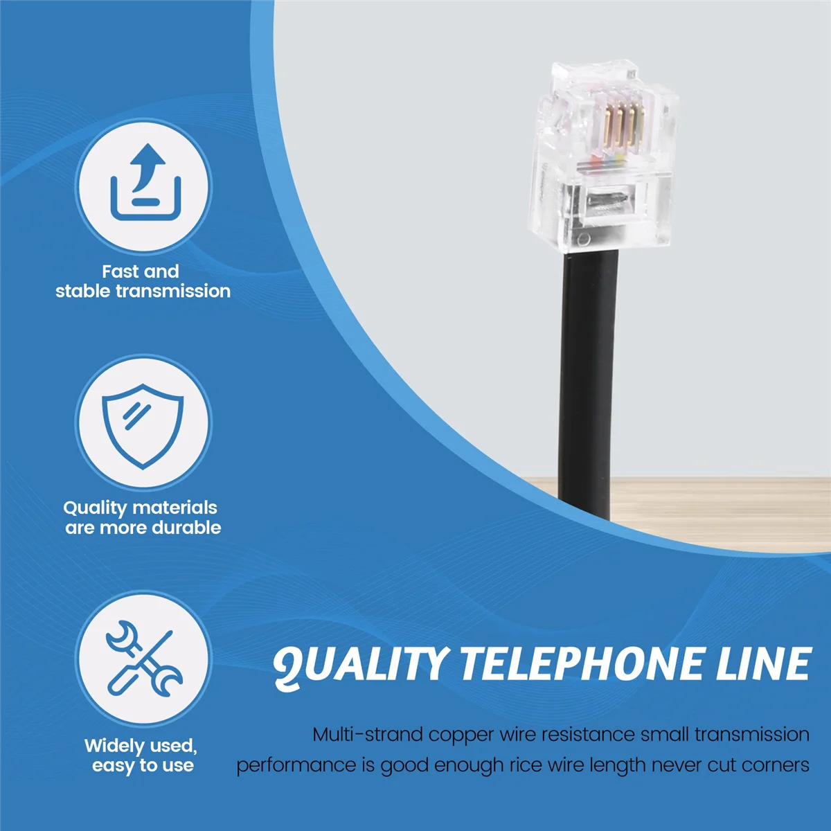 Телефонный кабель Supernew RJ11 6P4C, модем ADSL, 1 метр