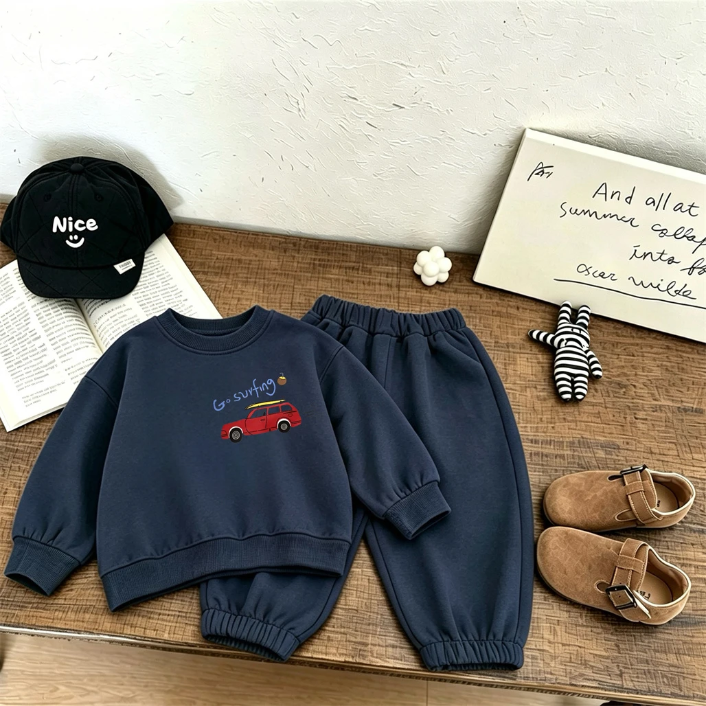 1 2 3 4 5 6Years Old Kids Cartoon Hoodie Sweatpants Two Piece Set Fashion Casual Sweatshirts+Pants Autumn Costume Kids Costume