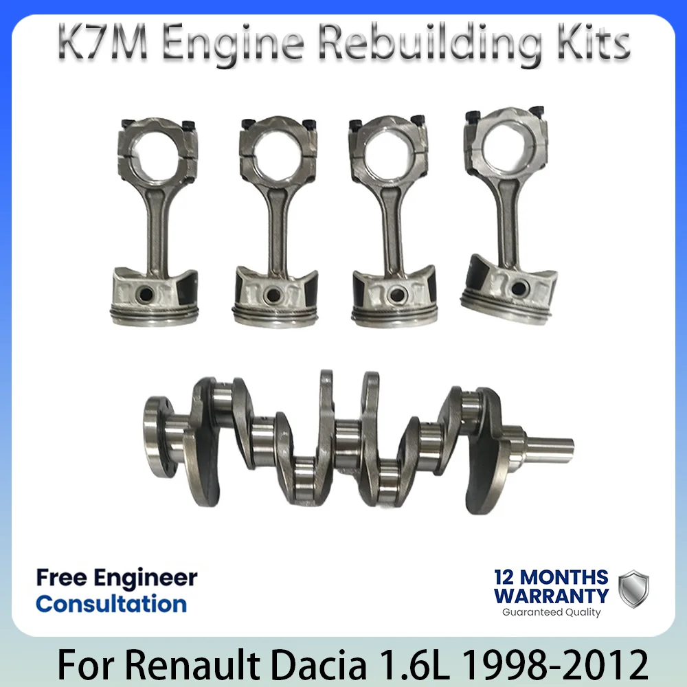Kit de Ensamblaje de Motor 8200416793 STD, Pistón, Cigüeñal, Biela para Renault Kangoo Dacia 1.6L K7M 8V Gasolina 98-12