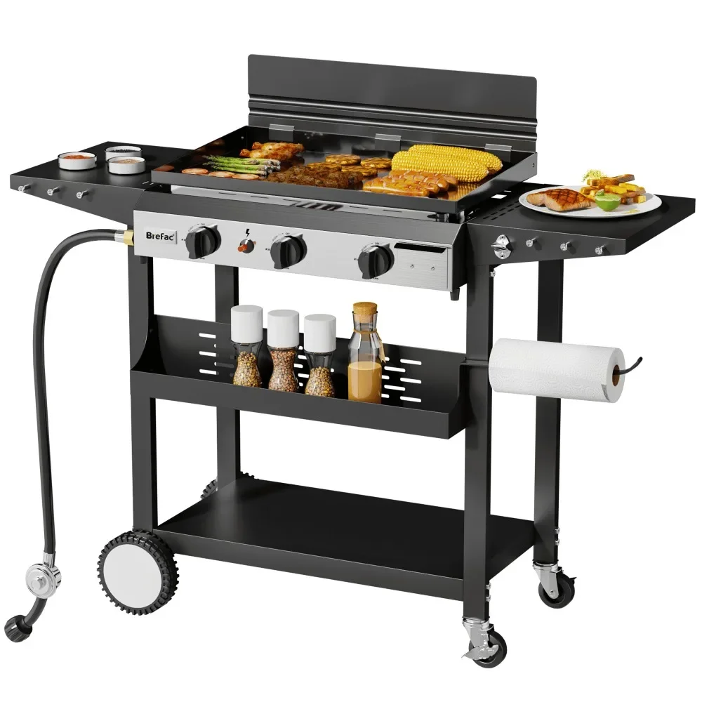 

3 Burner 23 Inch Outdoor Flat Top Gas Grill for Camping, Tailgate, BBQ, Party, Backyard and Patio