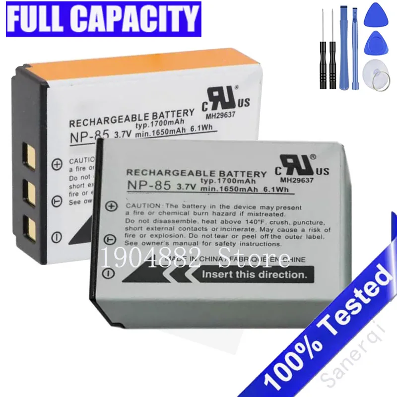 NP-85 NP85 Camera Battery for Fujifilm Fuji FinePix SL240 SL260 SL280 SL300 SL305 SL1000 S1 NP-170 CB-170 + Free Tools