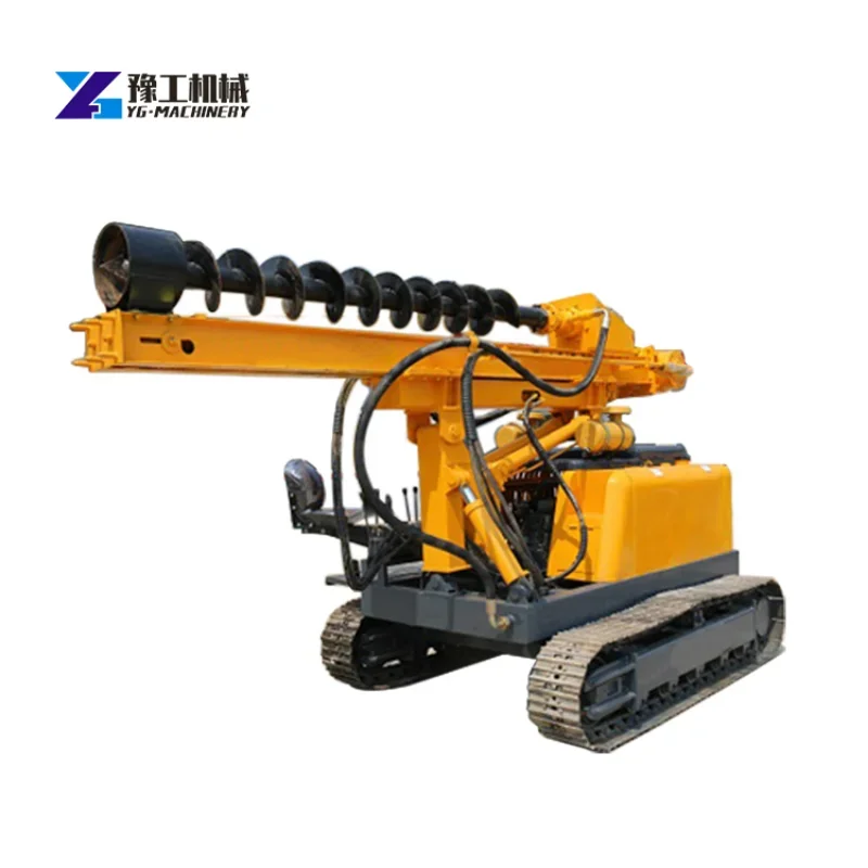 YG Rotary Bore Sheet Foundation Press Pilling Driver Machine Drilling Rig Machine Hydraulic Screw Post Pile Driver Hammer Price