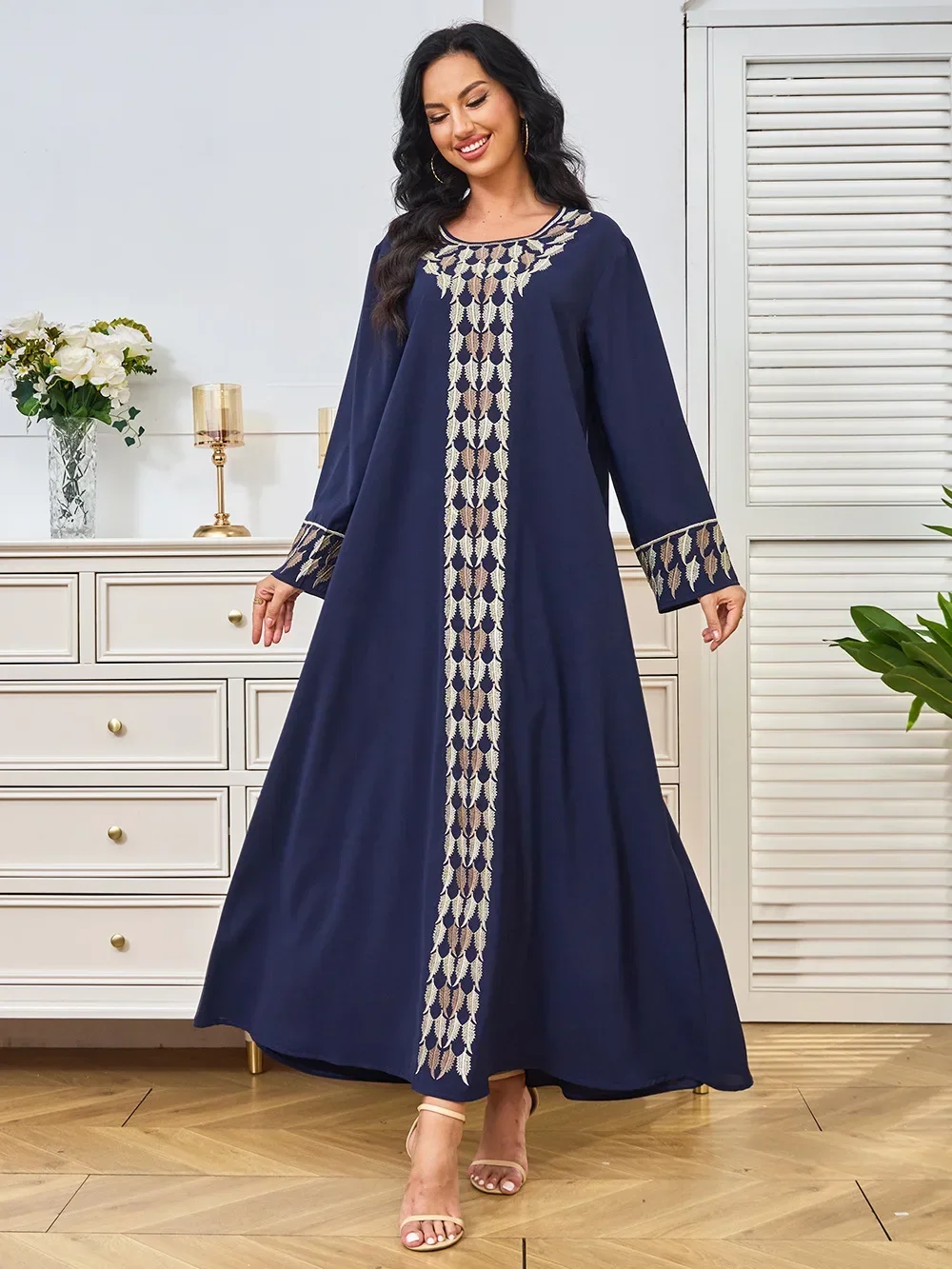 Abaya musulmane pour femmes, caftan marocain pour le Ramadan, robes de soirée de Dubaï, Jalabiya brodé, robe éducative, Islam arabe, longue robe Abayas