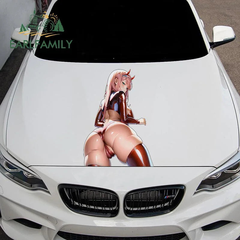 

EARLFAMILY 43 см X 31,1 см для Zero Two Butt, большие автомобильные наклейки, креативные простые наклейки, защита двери автомобиля, индивидуальный солнцезащитный крем