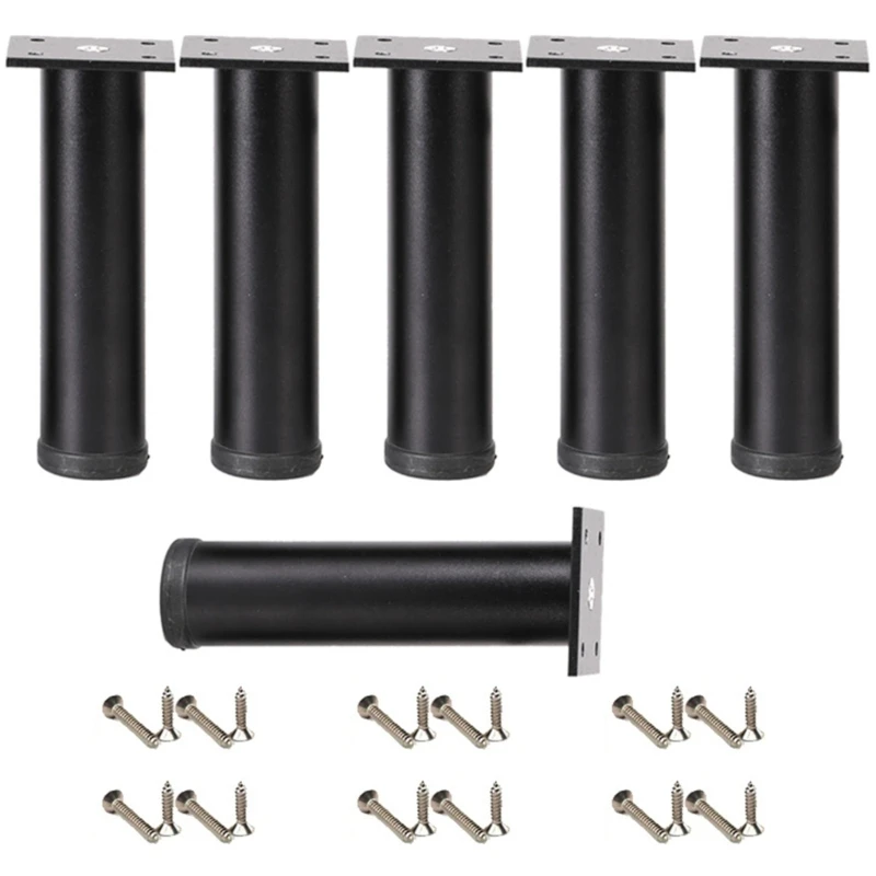  6pack Modern Metal Bed Frame Risers Heavy Type Adjustable Furniture Leg for Improved Underbed Organization