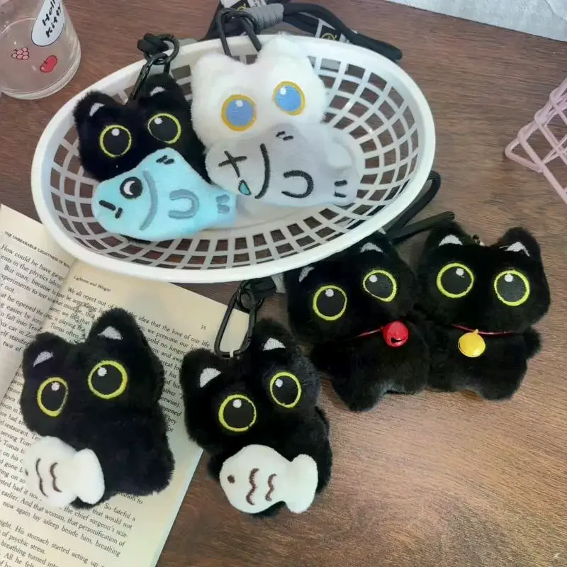 

Милый мультяшный плюшевый брелок с черным котом, сумка, подвеска, украшение, кавайная мягкая кукла, игрушка, автомобильный брелок, аксессуары, подарок для пар