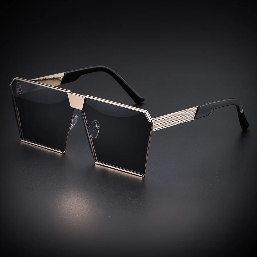 Modische, trendige Unisex-Sonnenbrille, neues Modell, seitlich geschnittenes Design, Street-Style, geeignet für alle Jahreszeiten