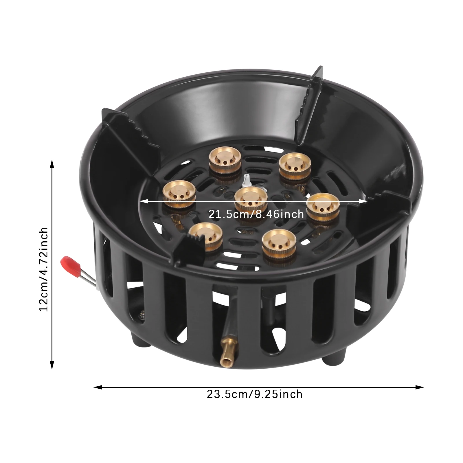 NONE Tragbarer Campingkocher aus altgewalztem Stahl, 72000 BTU 3-Adapter-Gasherd, winddichtes Design für Camping, Wandern, Picknick 3