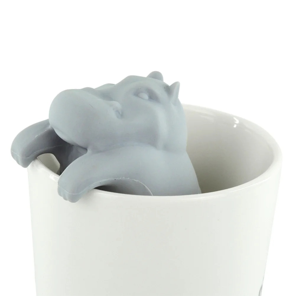 

Hippo Silicone Tea Infuser Grey Half Body Detachable Loose Leaf Strainer Filter Food-Grade Silicone Funny Animal Tea Strainer