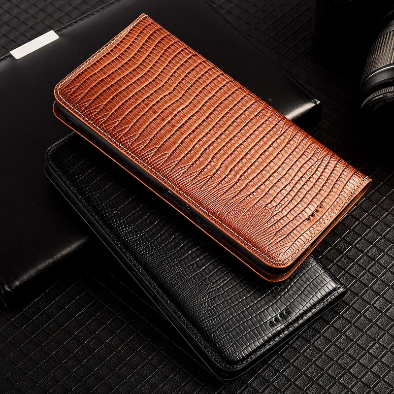 Lizard Pattern Case for Samsung Galaxy A55 A35 A25 A15 A05 A05S Natural Leather Flip Cover For Samsung A 55 35 25 15 Phone Case