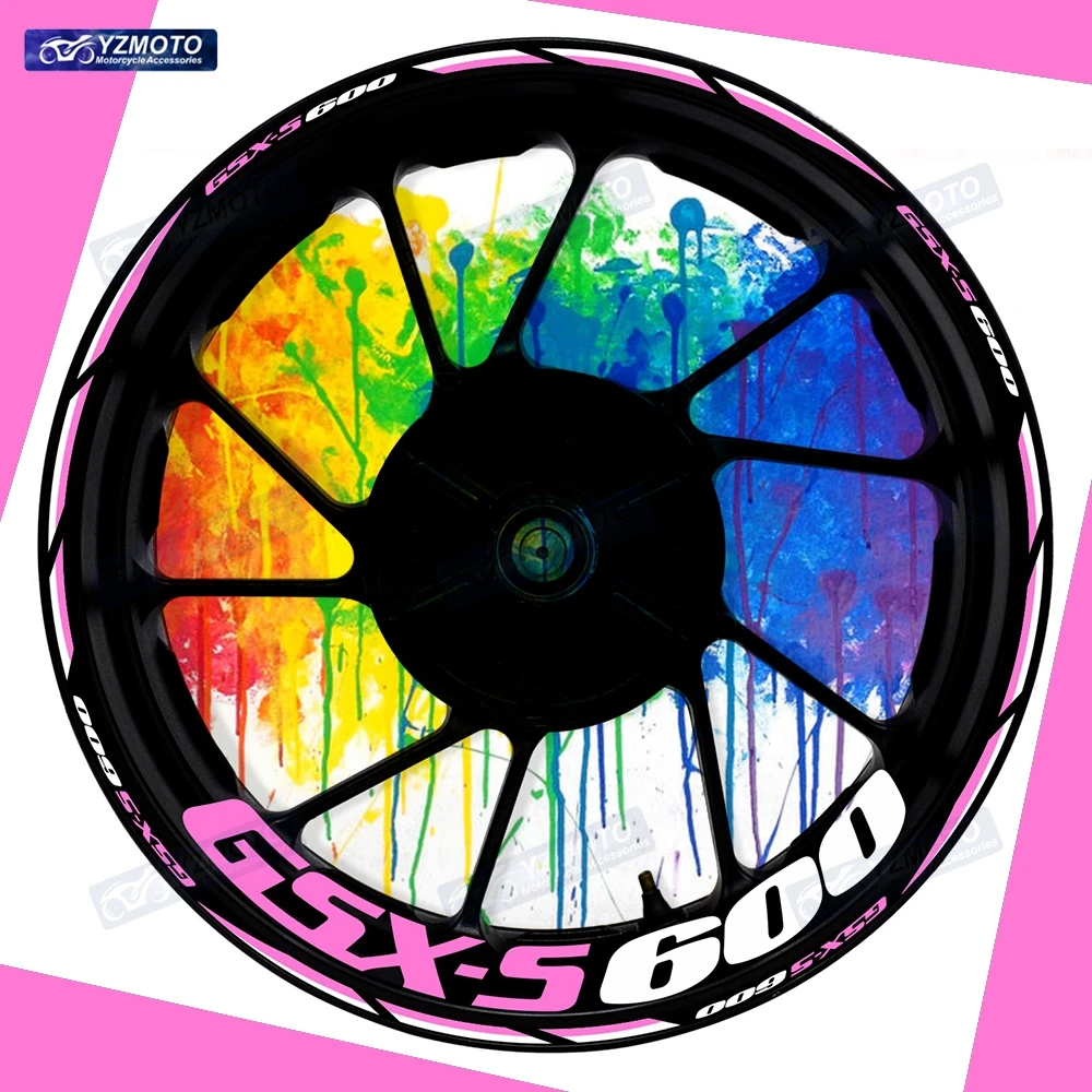 

For GSX-S600 GSX S 600 Motorcycle 17 Inch Front Rear Racing Wheel Hub Sticker Decal Reflective Modified Decorative Rim Stickers