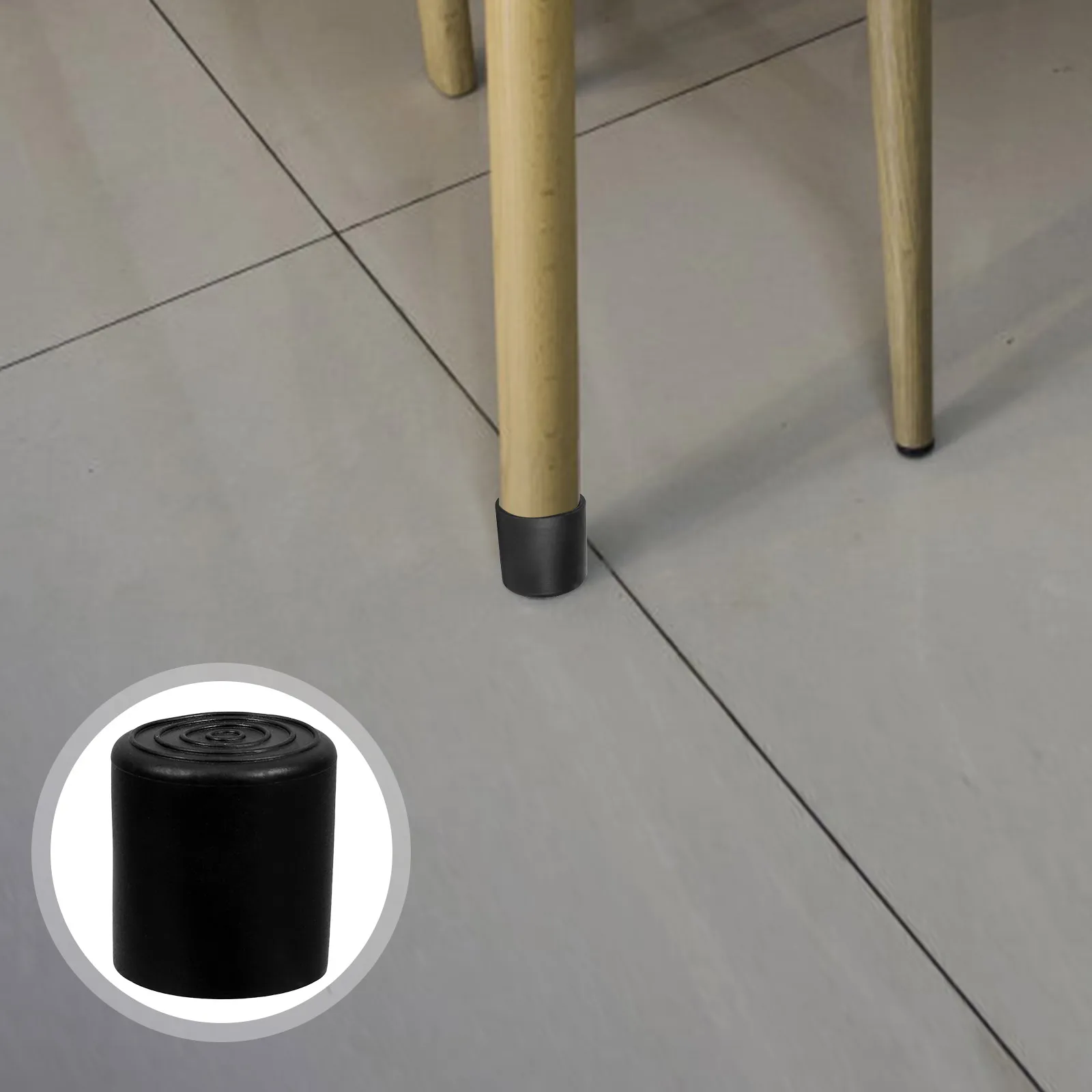 

20Pcs Anti Slip Chair Leg Caps 22Mm Black Round Soft Rubber Floor Protectors for Hardwood Furniture Table Legs Indoor Outdoor