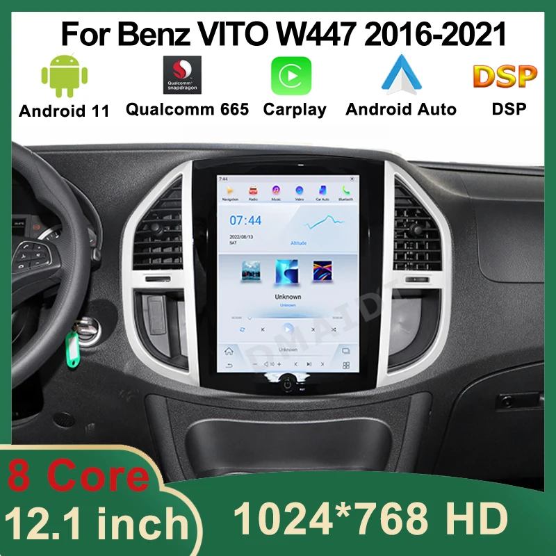 

Экран Tesla Android 11, GPS-навигация для Mercedes Vito W447 W639 W176 W115, автомобильный радиоприемник, мультимедийный плеер, головное устройство Auto Carplay