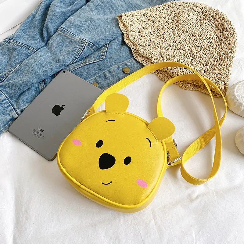 MINISO Disney Winnie The Pooh tas kurir rantai wanita Pu perubahan penyimpanan ponsel boneka lucu hadiah ulang tahun