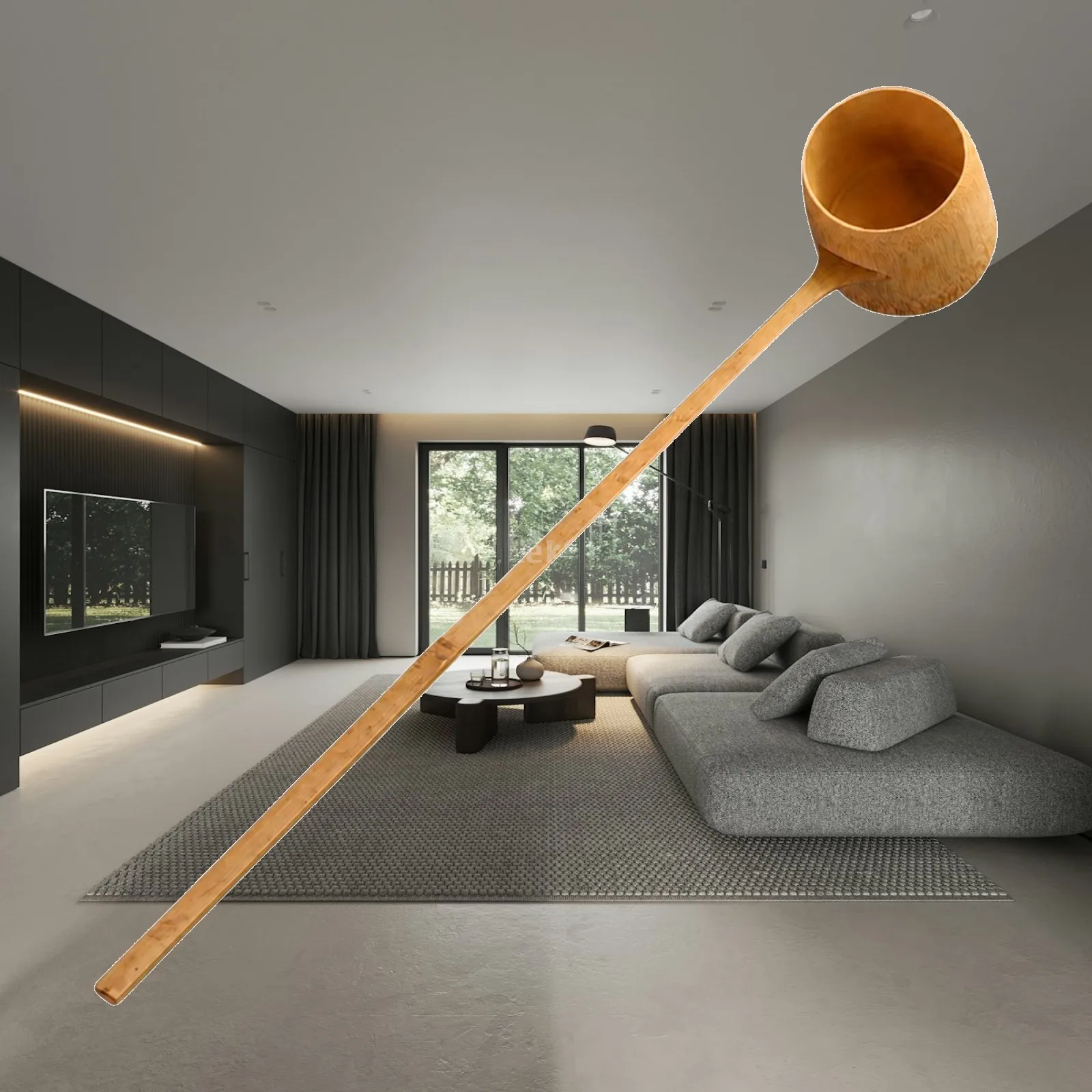 Bamboo Tea Ladle Japanese Soup Spoon Hollow Design Water Scoop for Home Kitchen Traditional Use