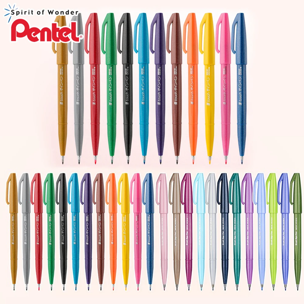 Japan Pentel Color Soft Head Brush SES15C Beautiful Pen Touch for Handheld Card Hook Line Painting Pen Art Supplies