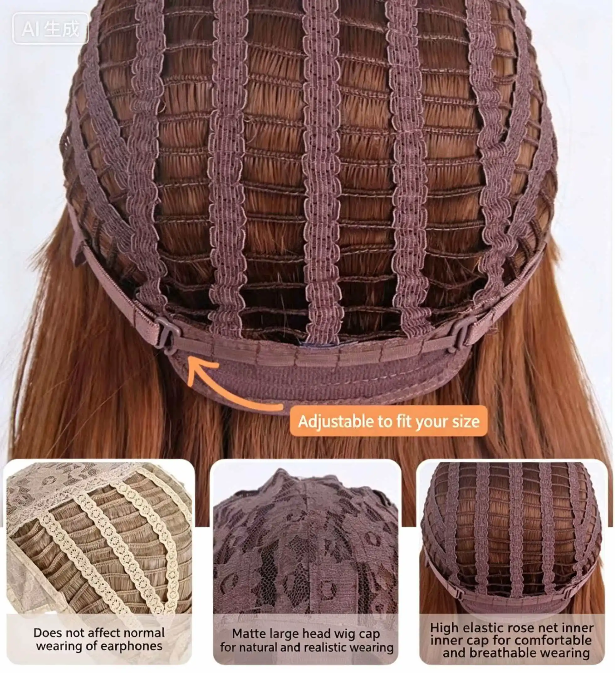 JOVIA Deep brown high level Eight characters fringe synthetic wig medium straightness layered natural hair strands