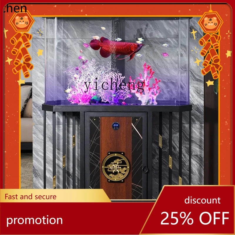 

YFY new acrylic medium and large living room fish tank screen against the wall water ecological fish tank