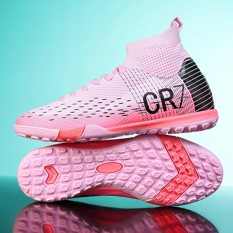 

A pair of children's four-season leather football shoes with stud detailing, wear-resistant football shoes,sizes 34-45，MZ-6555-1