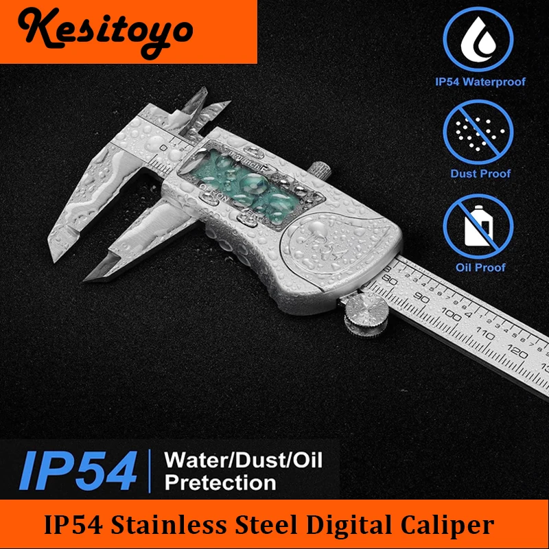 IP54 Caliper Stainless Steel Pachometer Digital Calipers  Waterproof Vernier Caliber Measuring Tools Thickness Gauge Depth Ruler