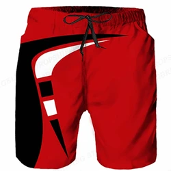 Short d'été à impression simple pour hommes, maillot de bain à séchage rapide, short de course de moto, pantalon de plage décontracté en plein air, tendance masculine