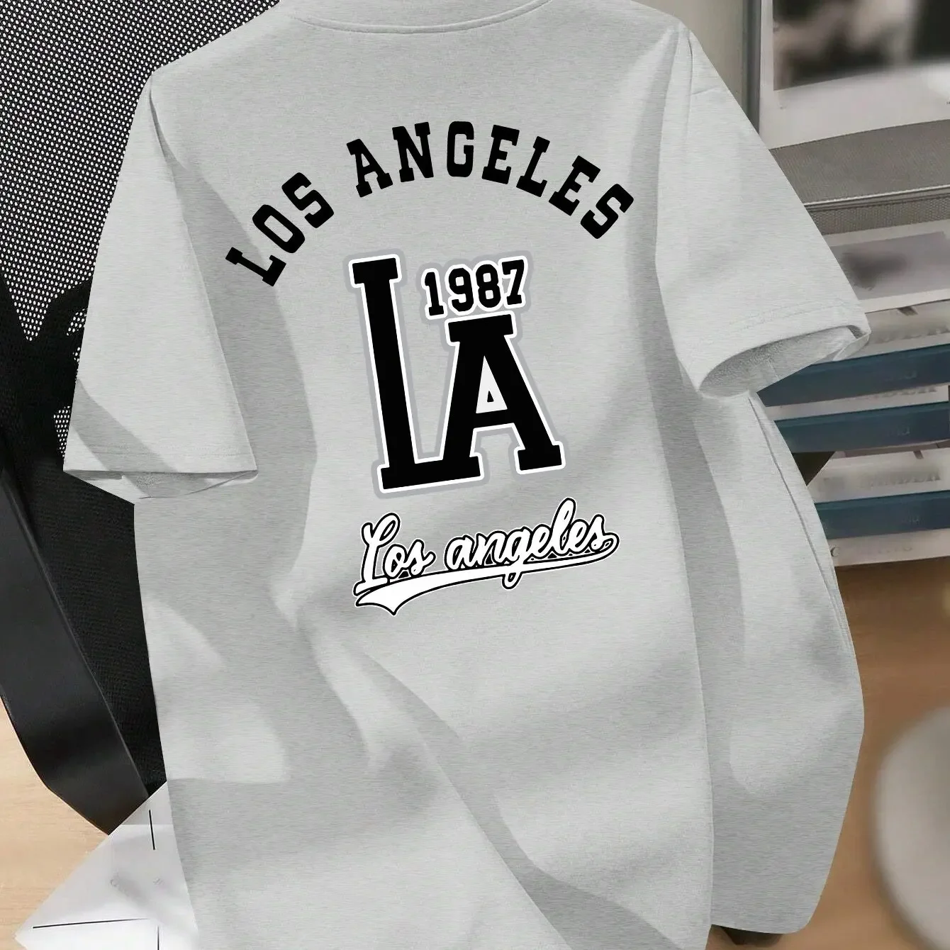 2026 Herren- & Damen-T-Shirt aus 100% Baumwolle, Sommer, Los Angeles LA 1987 Druck, Lässiges Streetwear-Shirt – Detail 5