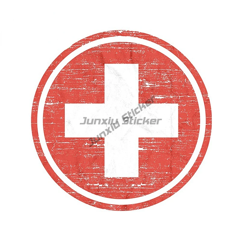 Swiss Alps Switzerland Flag Sticker Switerland Zurich Geneva Lausanne Luzern Emblem Circular Seal Stamp Swissy Decal Accessories