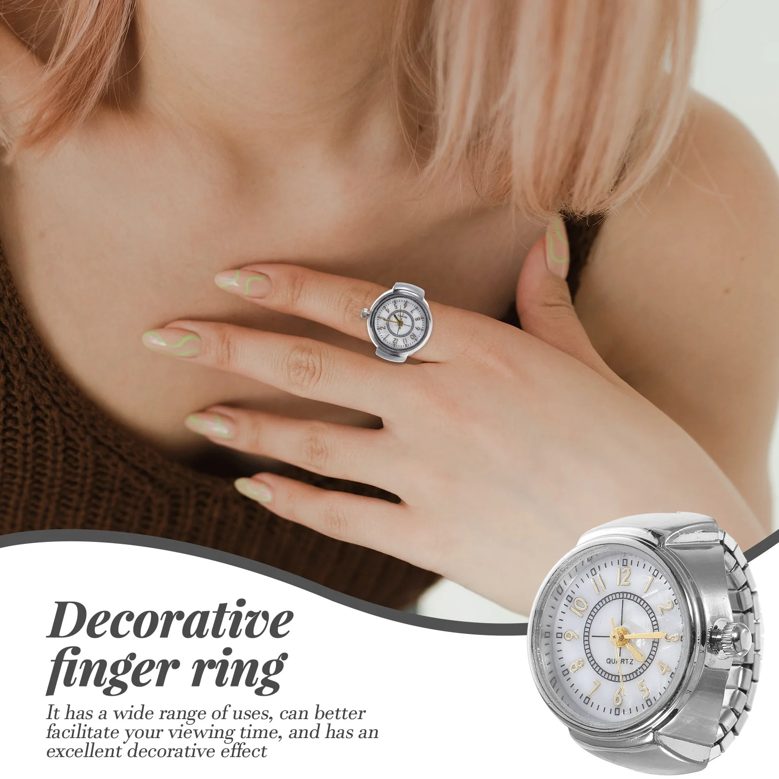 

1Pcs Digital Ring Watch Stylish Mini Quartz Finger Watch for Women Men Fashion Accessory Gift Decoration Ring Watches