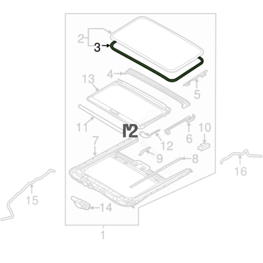W/STRIP-SUNROOF GLASS For Kia K3 Cerato Forte Accent Glass Weather-Strip Car Sunroof Glass Sealing Strip 816131R000 81613-1R000