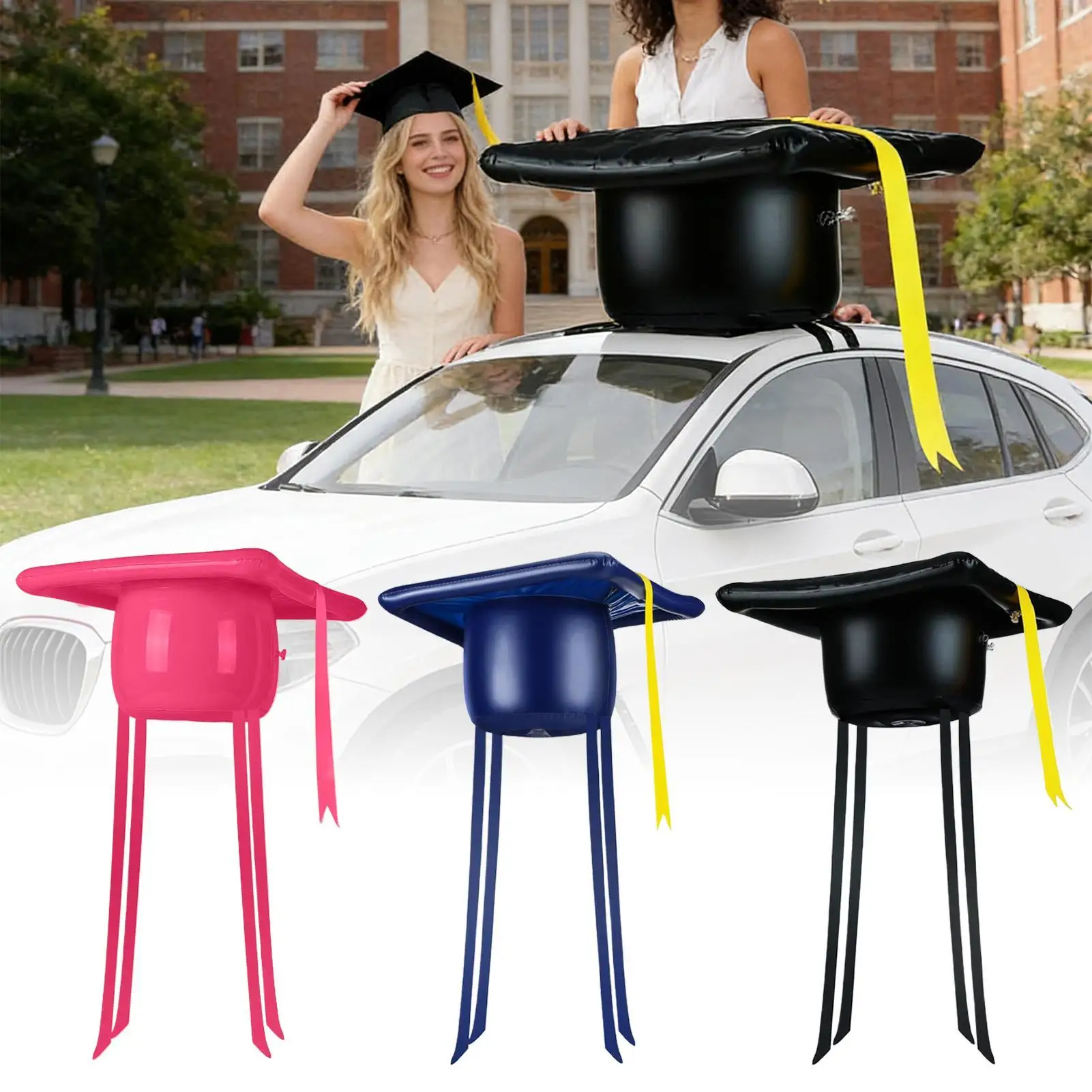 

Funny Car Accessories Vehicle Exterior Decor PVC Inflatable Graduation Hat Inflatable Graduation Hat For Car Roof For Vehicles