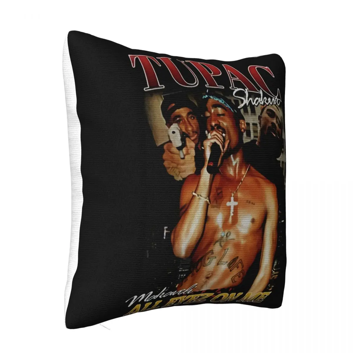 Tupac Shakur All Eyez On Me 2 Pac Black Unisex Women Men Pure Present Geek Hot Sale Rock Pillow Case