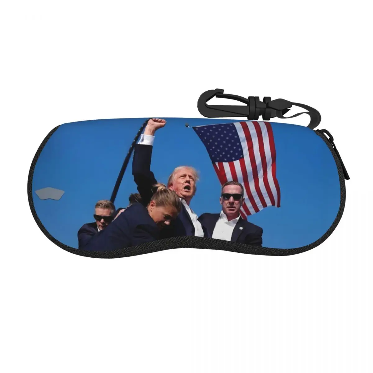 

Custom Trump Will Be Back Eyeglass Glasses Case Men Women Soft American Back USA Sunglasses Protective Box