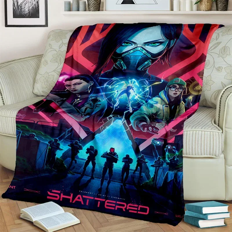 VALORANT Game Gamer Cartoon 3D Blanket,Soft Throw Blanket for Home Bedroom Bed Sofa Picnic Travel Office Rest Cover Blanket Kids