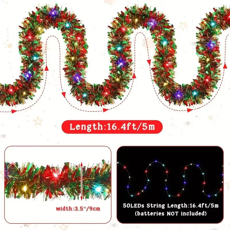 LED String Lights Christmas RGB Flash and Twinkle Effect Lights for Holiday Decoration Lighting