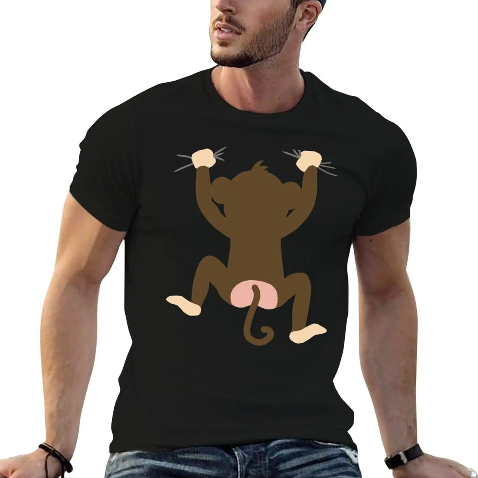 Monkey Hug / Monkey on your back T-Shirt t shirts for man graphic funny cotton t shirt man T-Shirt