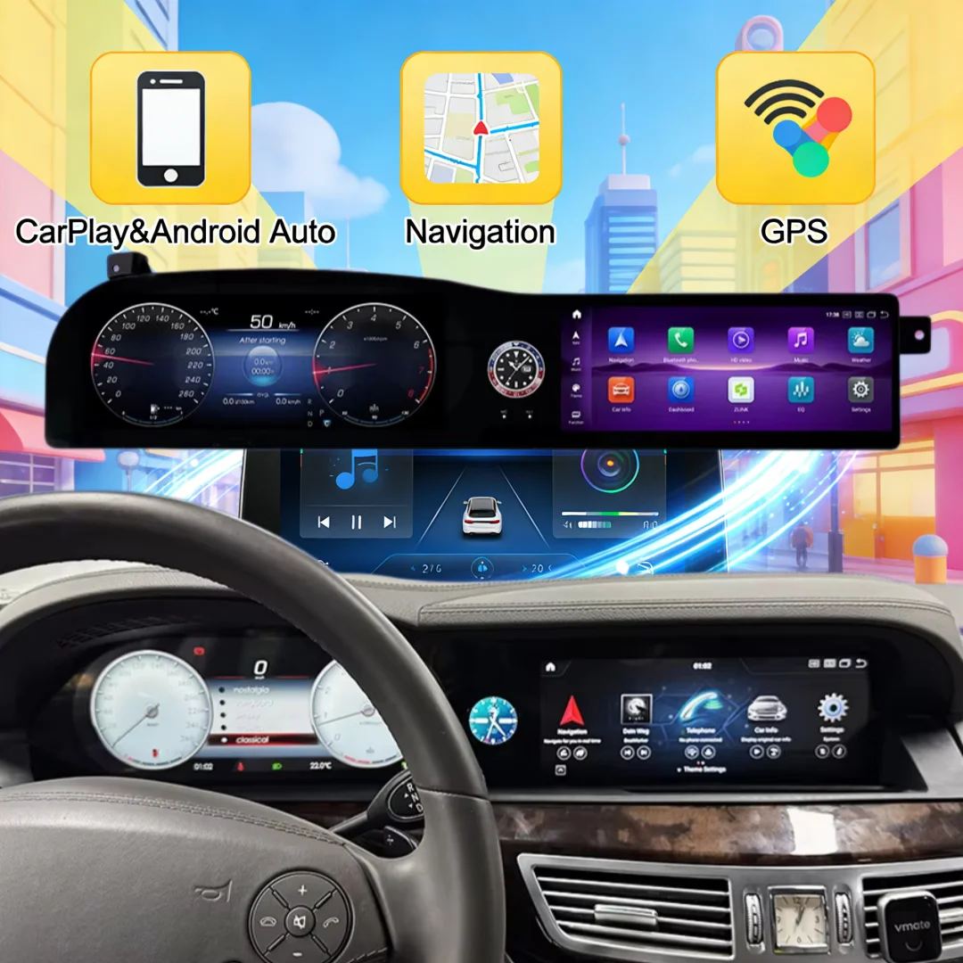 

Автомагнитола Android для Mercedes Benz S-класса W221 2006-2013, мультимедийный видеоплеер с сенсорным экраном, GPS-навигация, CarPlay, головное устройство
