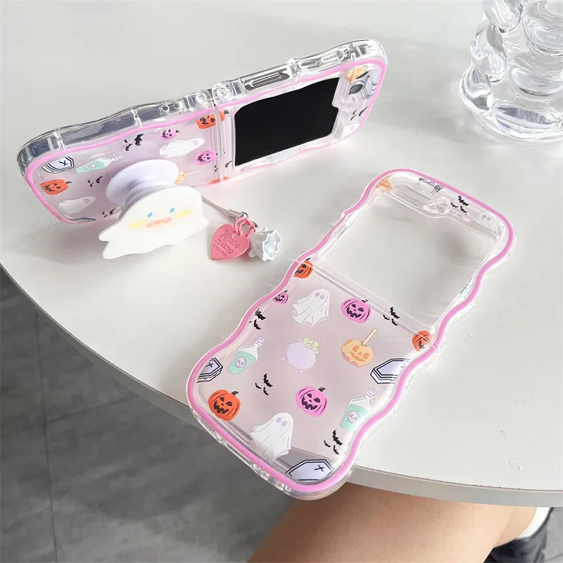 

Funny Ghost Wave for Samsung Galaxy Z Flip 7 6 5 4 Protective Back Cover for ZFlip5 ZFlip6 ZFlip7 Case Shell