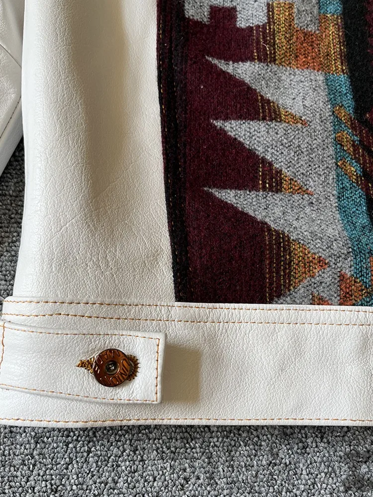 أزياء رجالي الخريف موتو السائق جلد البقر سترة جلدية حقيقية واحدة الصدر خمر نمط المرقعة معطف العمل حجم كبير 5XL