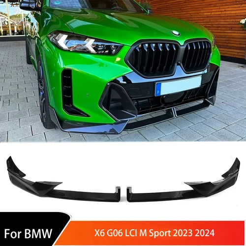 バンパー,リップスプレッダー,ディフューザーボディキット,トリム,バンパーショベル保護,bmw x6,g06,lci,mスポーツ,2023, 2024用スポイラー