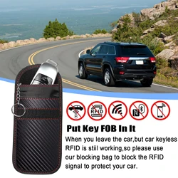 Car Key Signal Shielding Box Remote Control Set Key RFID Shielding Pocket Key Credit Card Bags Organizer for Privacy Protection