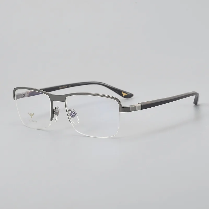 2025 Natural Buffalo Horn Rectangular Glasses Frame Men Handmade Design Half Frame Optical Eyewear Women Myopia Reading Eyeglass