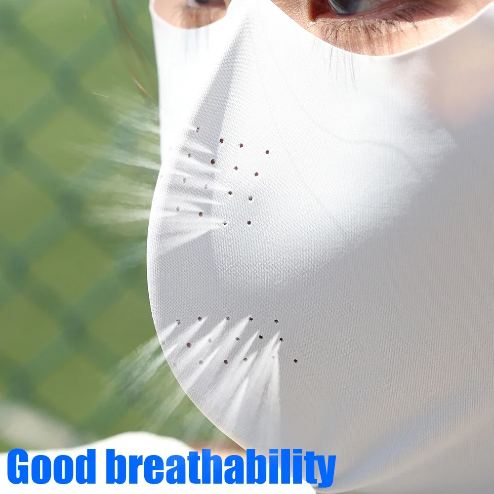 Máscaras de seda gelo 3d de verão, anti-uv, secagem rápida, cobertura facial, protetor solar, respirável, unissex, simples, proteção de pescoço, cachecol de orelha pendurado