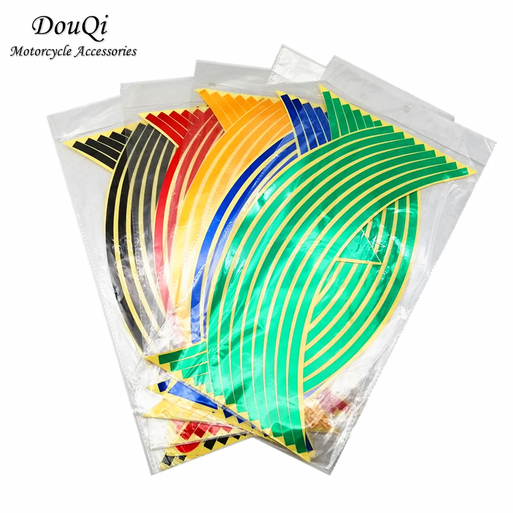 Motorcycle Wheel Sticker Reflective Rim Stripe Tape Moped Scooter Quad Buggy Pit Bike Decal Motorcycle Accessories