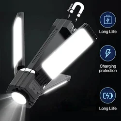 Large Capacity Portable Folding Camping Light, Magnetic with Strong Light Flashlight for Outdoor Emergency, Home Decoration, Etc