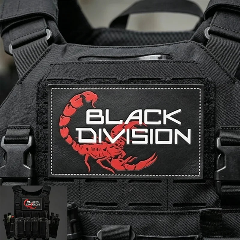 Parche de la División Negra de Escape from Tarkov, Impresión en PU, Brazalete Táctico para Decoración de Ropa y Mochilas