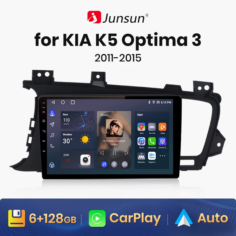 

Junsun V1 AI Voice Wireless CarPlay Android Auto Radio for KIA K5 Optima 3 2011-2015 4G Car Multimedia GPS 2din autoradio