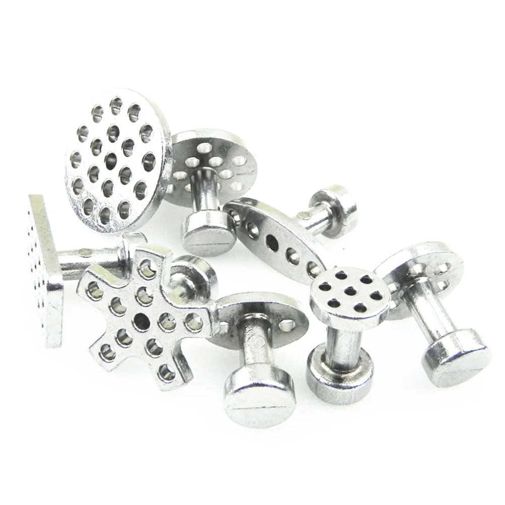 8PCS Zinc Alloy Pull Buckle Set Puller Gasket Dent Repair Sucker Car Depression Repair Tool Striker Accessories (Silver)